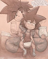 Goku and Gohan - Changing the Diaper by OverFlo207