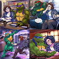 Commission - OC & Turtles by Plastron