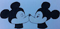 Mickey and Minnie kiss by DragonSonic