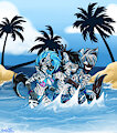 COMMISSION: 3 Zebras at the Beach