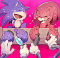 Commission-Sonic and Knuckles by hentaib