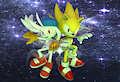 Lux Klonoa and Super Sonic by hker021