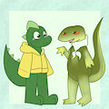 Dinosaur and Lizard