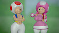 New Design of KM's Toad and Toadette by Skulltronprime969