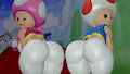 Toad and Toadette big butts by Skulltronprime969