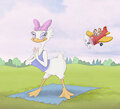 Daisy Duck does yoga by MicroMoonman