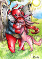 Vikki Hugging Roza by nosferatu16
