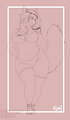 Curvy Husky lady sketch WIP by kitsuneismything