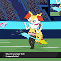 Braixen hit by a super effective move! by pazymomo