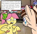 Feeling rejected by a friend in a food court by SebGroupArts2009