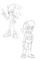 (Sketchdump) Sonic and Sally by LoneWolf23k