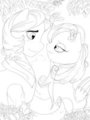 Line art: Butterscotch and Fluttershy by SexyZombie