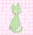Green plaid cat by Saucy
