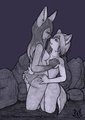 (CHEAP TONED SKETCHES) Fiachra and Bleu by zhuria