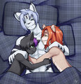 Cuddling Cats (Colored)