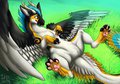 Lazy Featherbutt by LilHoneyPup