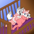 Crib Cuddles :3 by PinkHuskyPuppy