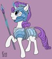 Rarity Dons Her Armor by Exedrus