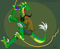 Ihuitl, lizard/raptor boy scout by Kraygern